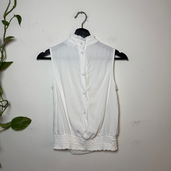 FRAME Denim White Sleeveless Ruffle Blouse - XS - Picture 8 of 9